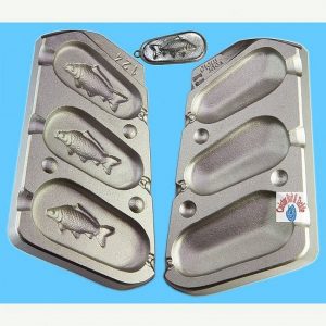 Pear lead Aluminium mould produces 3 pear leads with swivels 100 150 and 200g 